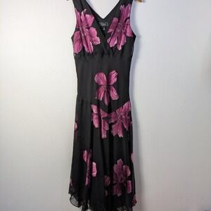 Y2K Dressbarn Formal Whimsigoth Dress 10 Medium Asymmetric Sheer Babydoll